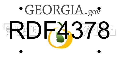 RDF4378 Georgia License Plate