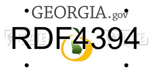 RDF4394 Georgia License Plate