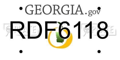 RDF6118 Georgia License Plate