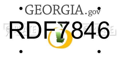 RDF7846 Georgia License Plate
