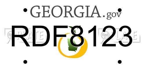 RDF8123 Georgia License Plate