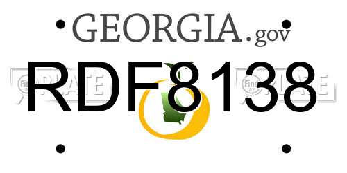 RDF8138 Georgia License Plate