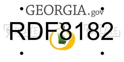 RDF8182 Georgia License Plate