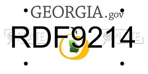 RDF9214 Georgia License Plate