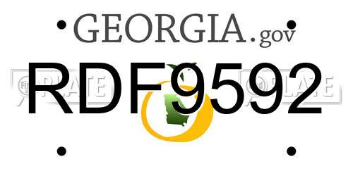 RDF9592 Georgia License Plate