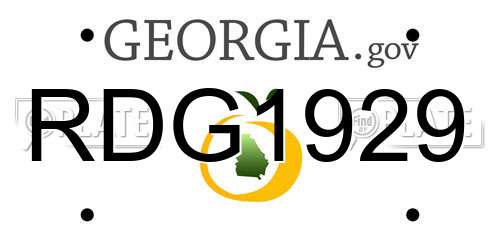 RDG1929 Georgia License Plate