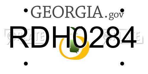 RDH0284 Georgia License Plate