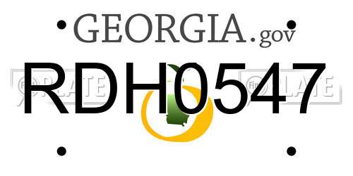 RDH0547 Georgia License Plate