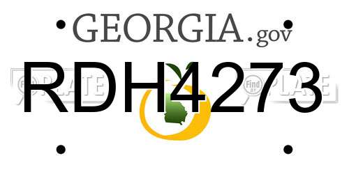 RDH4273 Georgia License Plate