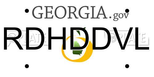RDHDDVL Georgia License Plate