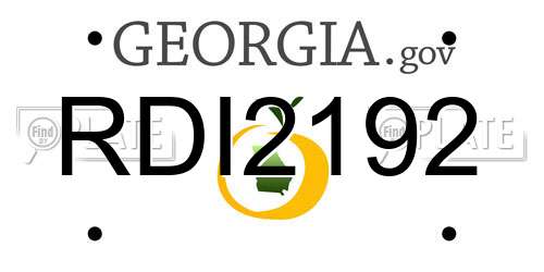 RDI2192 Georgia License Plate