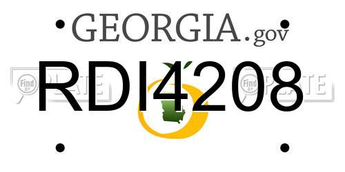 RDI4208 Georgia License Plate