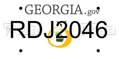 RDJ2046 Georgia License Plate