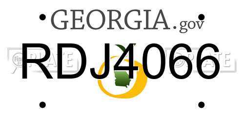 RDJ4066 Georgia License Plate