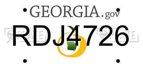 RDJ4726 Georgia License Plate