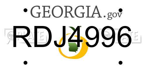 RDJ4996 Georgia License Plate