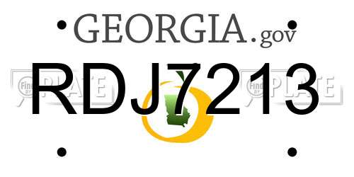 RDJ7213 Georgia License Plate