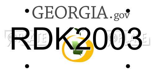 RDK2003 Georgia License Plate