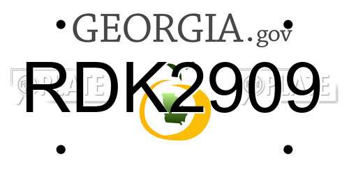 RDK2909 Georgia License Plate