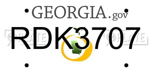 RDK3707 Georgia License Plate