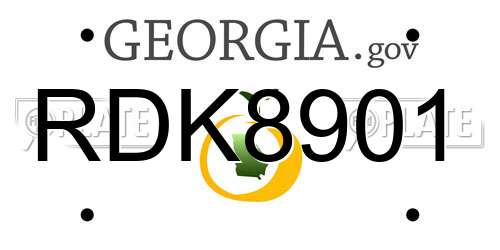 RDK8901 Georgia License Plate