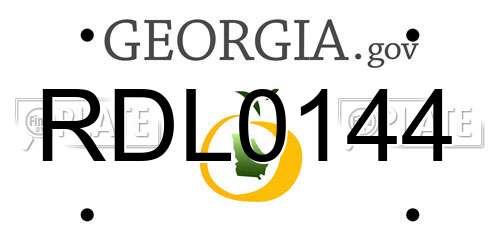 RDL0144 Georgia License Plate
