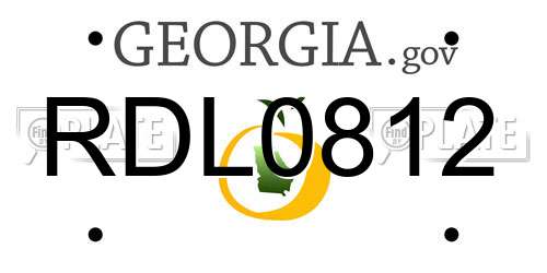 RDL0812 Georgia License Plate