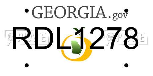 RDL1278 Georgia License Plate