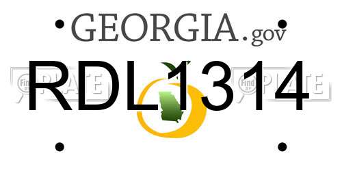 RDL1314 Georgia License Plate