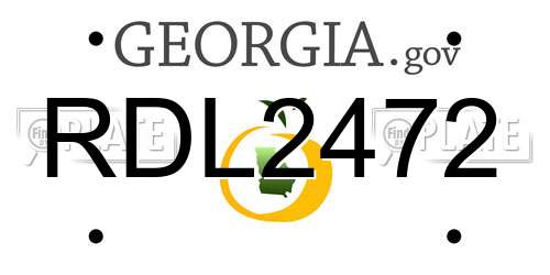 RDL2472 Georgia License Plate