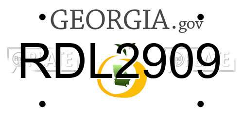 RDL2909 Georgia License Plate