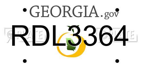 RDL3364 Georgia License Plate