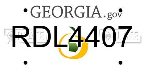 RDL4407 Georgia License Plate