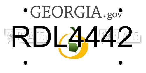 RDL4442 Georgia License Plate