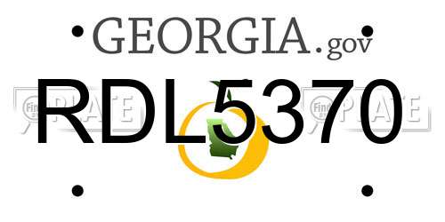 RDL5370 Georgia License Plate