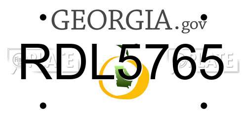 RDL5765 Georgia License Plate