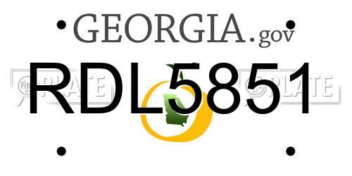 RDL5851 Georgia License Plate