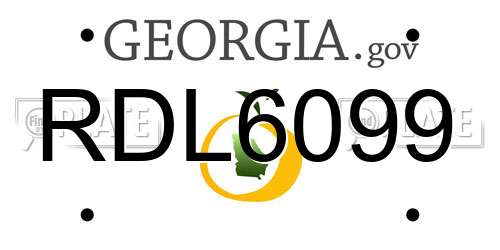 RDL6099 Georgia License Plate