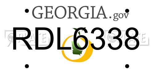RDL6338 Georgia License Plate