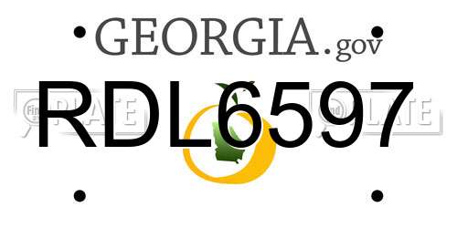 RDL6597 Georgia License Plate