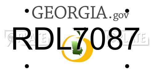 RDL7087 Georgia License Plate