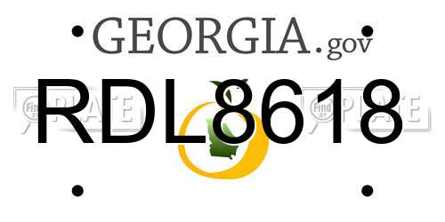 RDL8618 Georgia License Plate