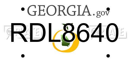 RDL8640 Georgia License Plate
