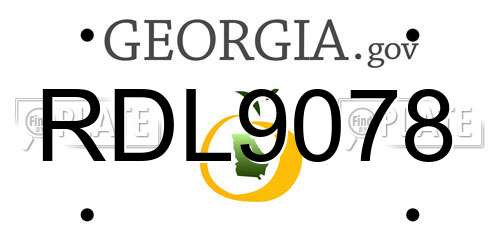 RDL9078 Georgia License Plate