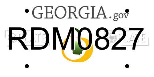 RDM0827 Georgia License Plate