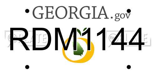 RDM1144 Georgia License Plate