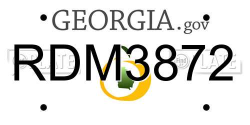 RDM3872 Georgia License Plate