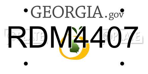 RDM4407 Georgia License Plate