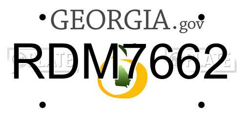 RDM7662 Georgia License Plate