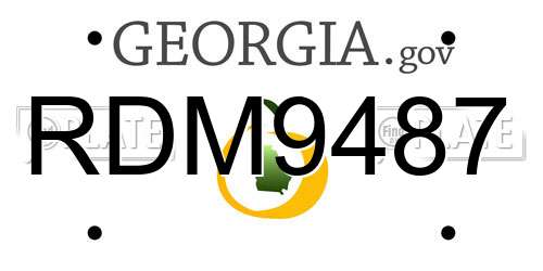 RDM9487 Georgia License Plate